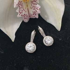 Sparkling Sterling Silver Crystal Earrings
